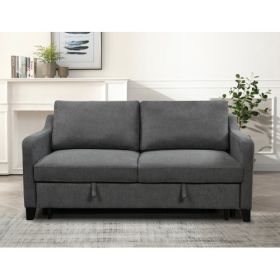 69 Inches 3-in-1 Convertible Queen Sofa Bed, Modern Fabric Love Seat Futon Sofa Sofa With Pull-out Bed, Love Seat Lounge Sofa With Reclining Back, Liv