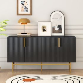 Modern And Elegant 4-door Sideboard Buffet Cabinet With Gold Metal Handle