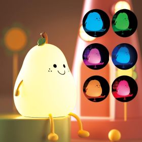 Cute Silicone Night Light for Kids, Dimmable Nursery Pear Lamps