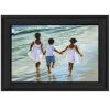 Trendy Decor 4U "Running on the Beach" Framed Wall Art, Modern Home Decor Framed Print for Living Room