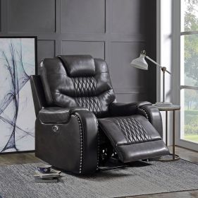 ACME Braylon Recliner (Power Motion), Magnetite PU 55413