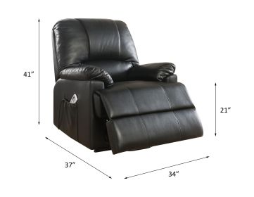 ACME Ixora Recliner w/Power Lift & Massage in Black PU 59285