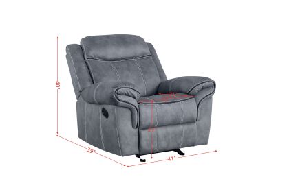 ACME Zubaida Glider Recliner, 2-Tone Gray Velvet 55027