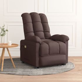 Massage Recliner Dark Brown Fabric