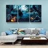 3 pcs Halloween Wall Decor Wall Art with Lights Halloween Decorations with Spooky Pumpkins for Party Living Room Decorative Wall Art 2030inch-Thicknes