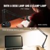 VEVOR Magnifying Glass with Light and Stand, 5X Magnifying Lamp, 4.3" Glass Lens, Base and Clamp 2-in-1 Desk Magnifier with Light