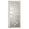 28"x59" Glister Rectangular Mirror with Distressed White Frame with Decorative Window Look, Vertical or Horizontal