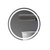 24in. H LED Single Bathroom Vanity Mirror Polished Crystal Bathroom Round vanity mirror for smart lighting on bathroom walls