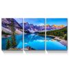 3 Panels Framed Nature Landscape Mountain & Lake Canvas Wall Art Decor,3 Pieces Mordern Canvas Decoration Painting for Office,Dining room,Living room