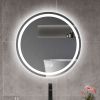 24in. H LED Single Bathroom Vanity Mirror Polished Crystal Bathroom Round vanity mirror for smart lighting on bathroom walls