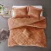 4 Pcs Velvet Comforter Set with Throw Pillow(Full/Queen)