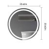 24in. H LED Single Bathroom Vanity Mirror Polished Crystal Bathroom Round vanity mirror for smart lighting on bathroom walls