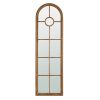 24x79" Half-Round Elongated Mirror with Decorative Window Look Classic Architecture Style Solid Fir Wood Interior Decor