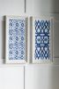 Set of 2 Blue and White Hanging Sculptures, Modern Wall Art Decor, 12.5" x 24.5"