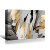 Framed Canvas Wall Art Decor Abstract Style Painting, Gold and Silver Color Painting Decoration For Office Living Room