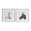 Set of 2 Wall Art Horse Animal Printing, Wall Decor Accent, 22" x 22"