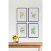 Set of 4 Botanical Flower Wall Art, Home Decor for Living Room, Dining Room, Bedroom, Hallway, 20" x 28"