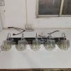 Modern Wall-Mounted Light Home Bedroom Bathroom Vanity Light Chrome Color Crystal Lampshade 5-Light E26 Bulb Wall Light