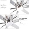 YUHAO 72 in. Integrated LED Brushed Nickel Smart Ceiling Fan with APP Remote