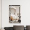 Large Wall-Mounted Silver Decorative Rectangular Wall Mirror for Home, Living Room, Bedroom, Entryway (clear HD mirror)