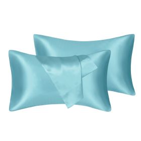 75D Satin Artificial Silk Pillowcase (Option: Green-Queen 20X30in-1Pairs)