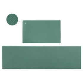 Kitchen Floor Mat Two-piece Set Of Non-slip, Waterproof And Easy To Scrub For Home, Kitchen (Option: Green-45x15x17cm)