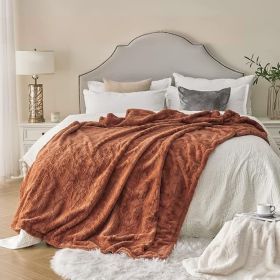 Krifey Oversized Faux Fur Blanket, Super Soft Cozy Blanket, Luxury Fluffy Throw Blanket Fuzzy Bed Throw Camel (Color: Camel, size: 50" x 60")