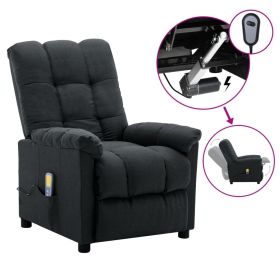 Massage Recliner Dark Gray Fabric (Color: Grey)