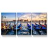 3 Panels Framed Wharf Canvas Wall Art Decor,3 Pieces Mordern Canvas Decoration Painting for Office,Dining room,Living room