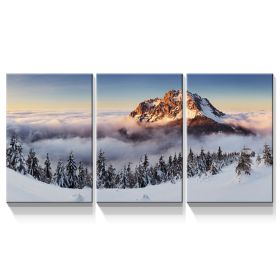 3 Panels Framed Mountain & Forest Canvas Wall Art Decor,3 Pieces Mordern Canvas Decoration Painting for Office,Dining room,Living room (Color: as Pic)