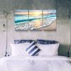 3 panels Framed Canvas Wall Art Decor,3 Pieces Sea Wave Painting Decoration Painting for Chrismas Gift, Office,Dining room,Living room, Bathroom