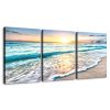 3 panels Framed Canvas Wall Art Decor,3 Pieces Sea Wave Painting Decoration Painting for Chrismas Gift, Office,Dining room,Living room, Bathroom