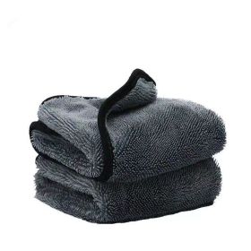 Towel Microfiber Car Beauty Car Towel Not Easy To Shed Hair Thickened Absorbent Seamless Car Cleaning Cloth (Option: Gray 600g ãŽ¡-40X60CM)